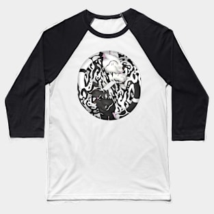 Yin-Yang Cats: Tabby Black/White (Marble) Baseball T-Shirt